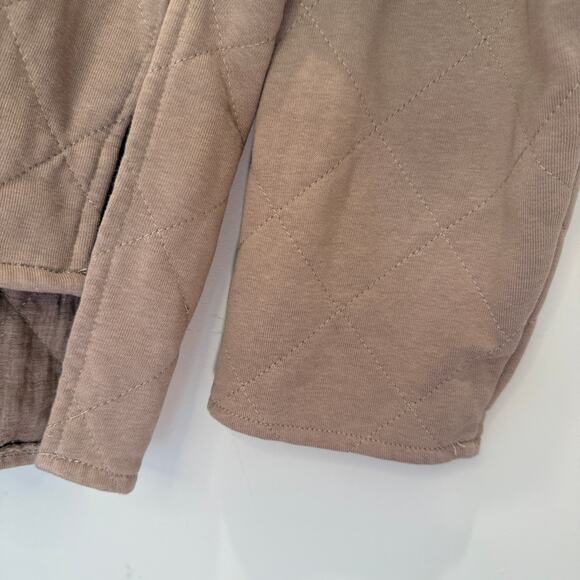 Sunland17 Quilted Oversized Pullover Top Size M/L Taupe V-Neck - Picture 9 of 10